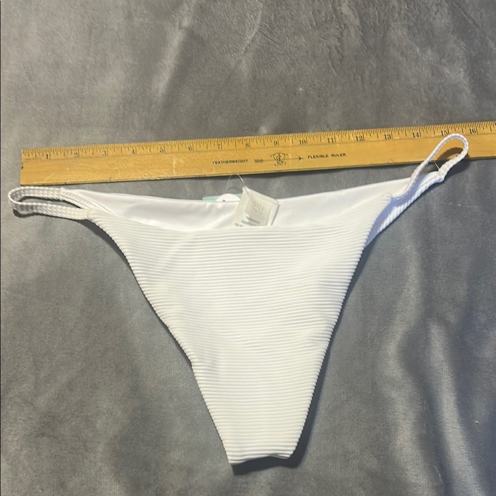 nwt FULL TILT White Ribbed Bikini Bottom XL summer beach swim
